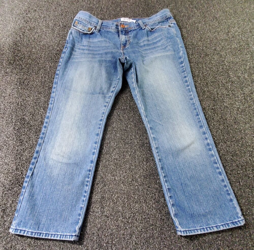 Old Navy Cropped Jeans Women's 10 Straight Leg Mid Rise Capris Denim Cotton Y2K